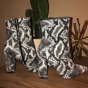 Snake skin booties